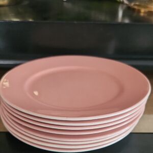 Pink Ceramic Luncheon / Bread  Plates - Set of 8  Royal Art Pottery England